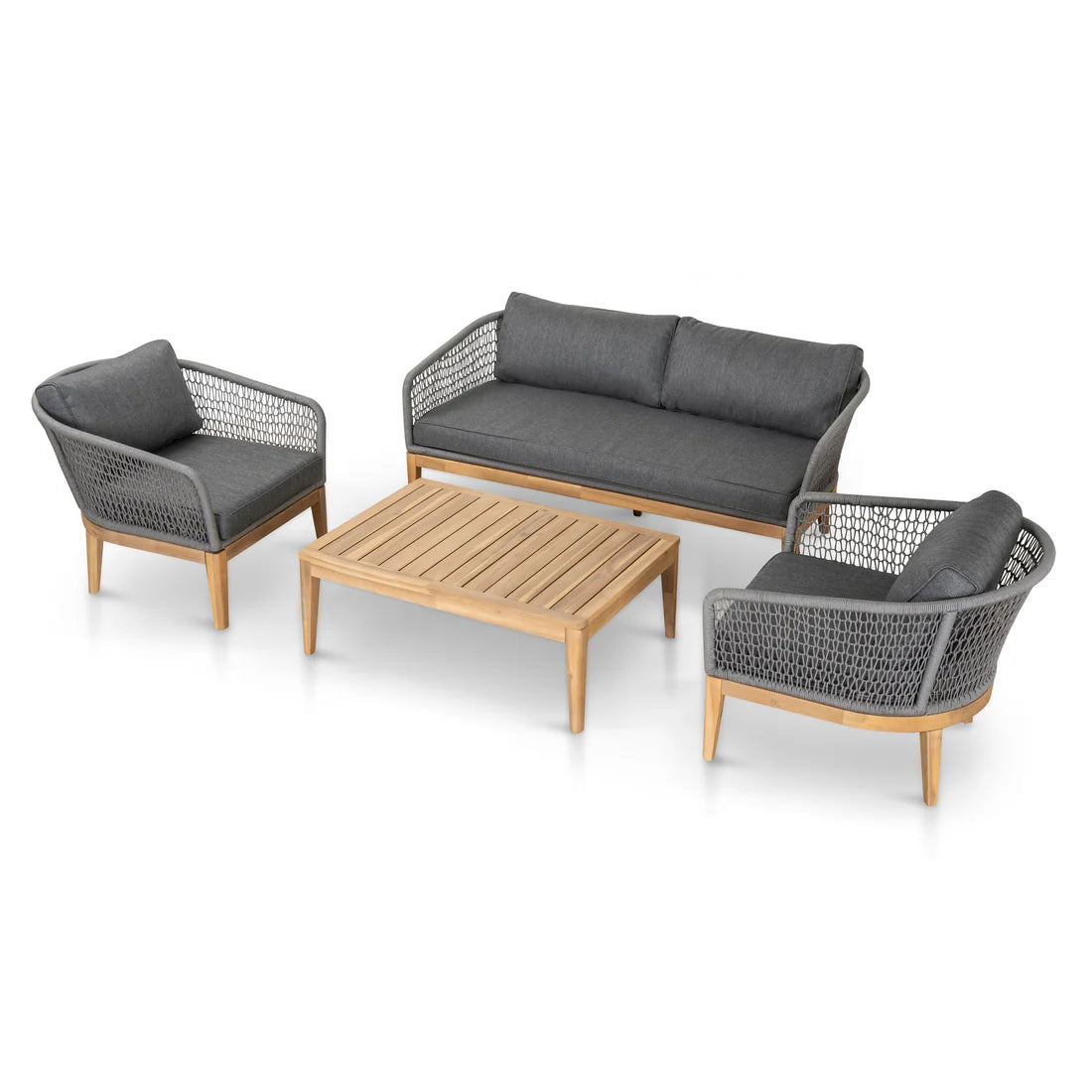 Nafisa 4pcs Outdoor Lounge Set - Grey