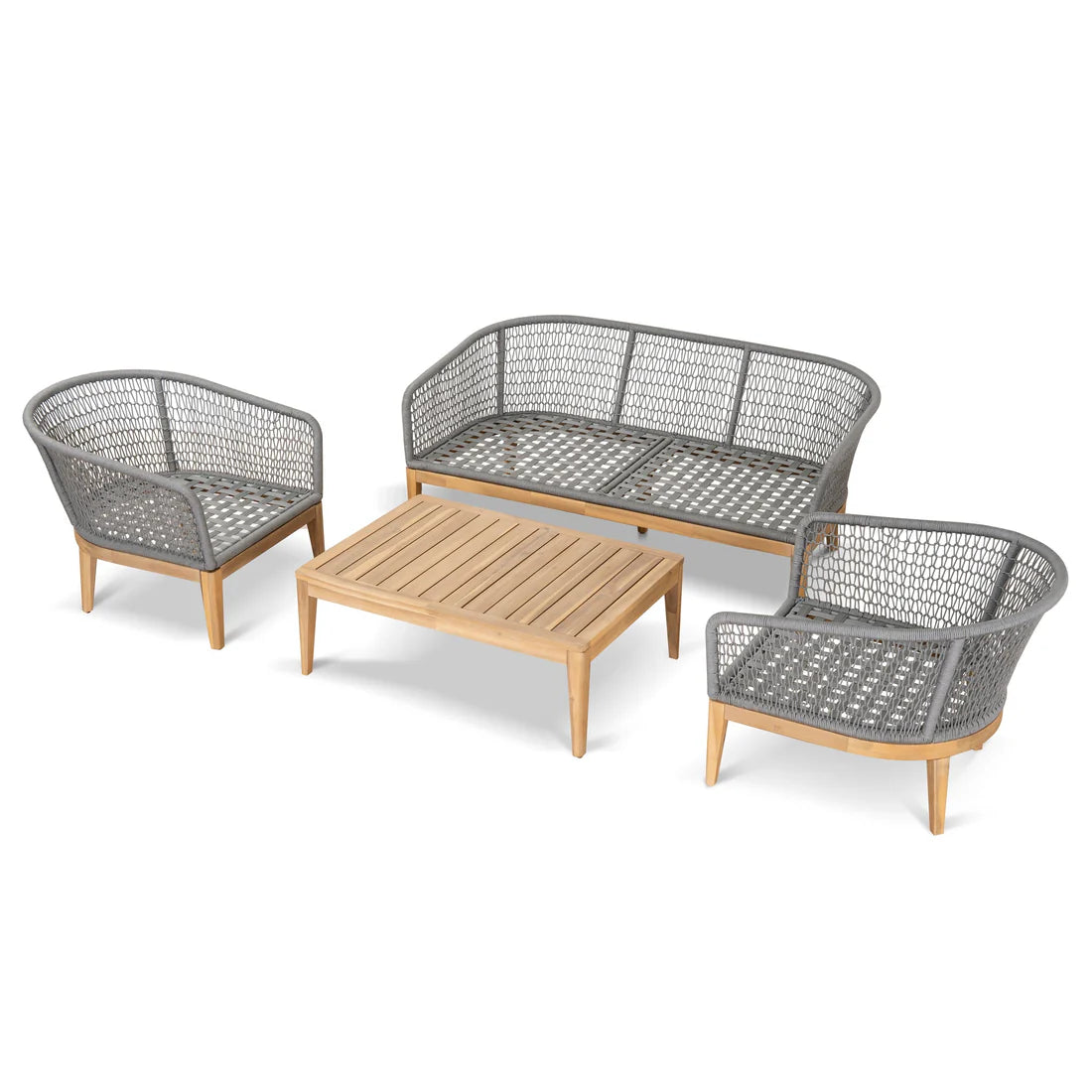 Nafisa 4pcs Outdoor Lounge Set - Grey