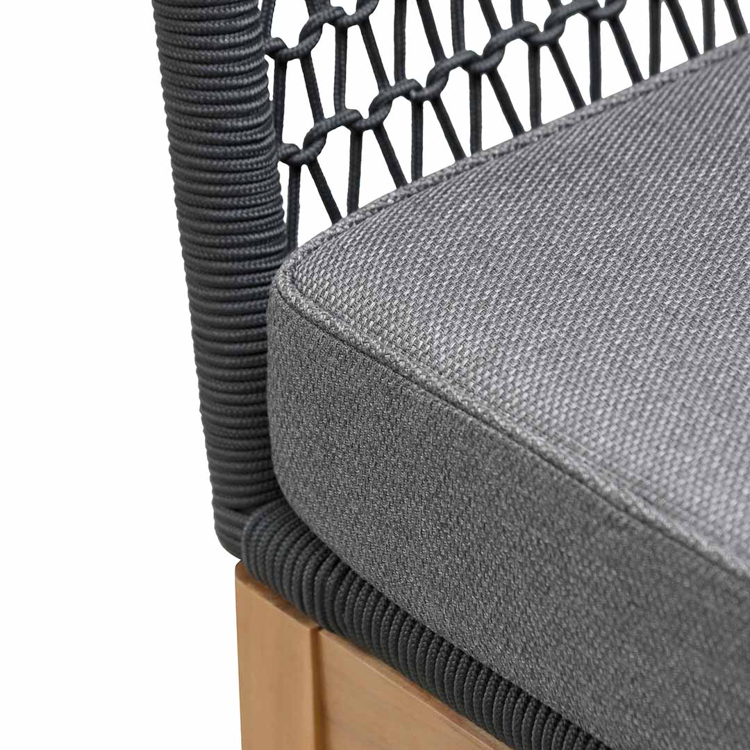 Nafisa 4pcs Outdoor Lounge Set - Dark Grey