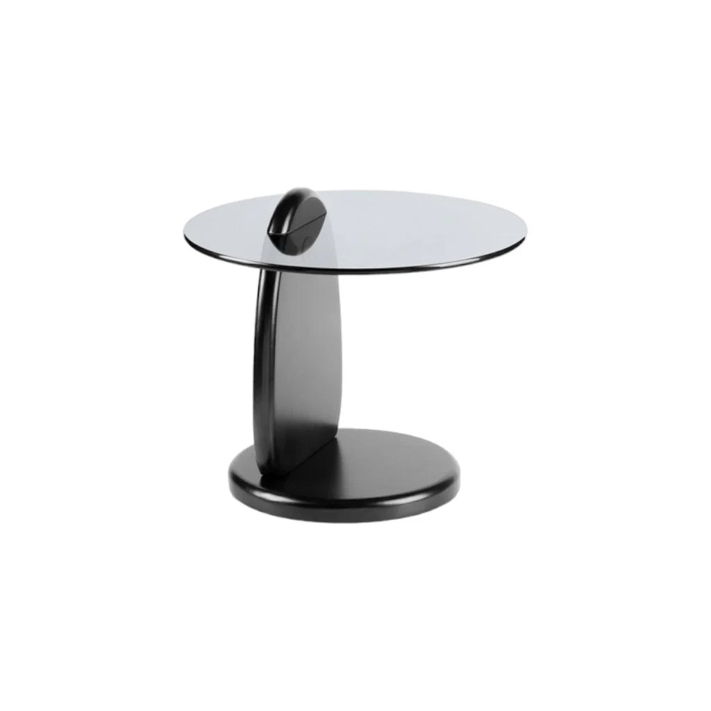 Vardo Round Glass Side Table - Full Black