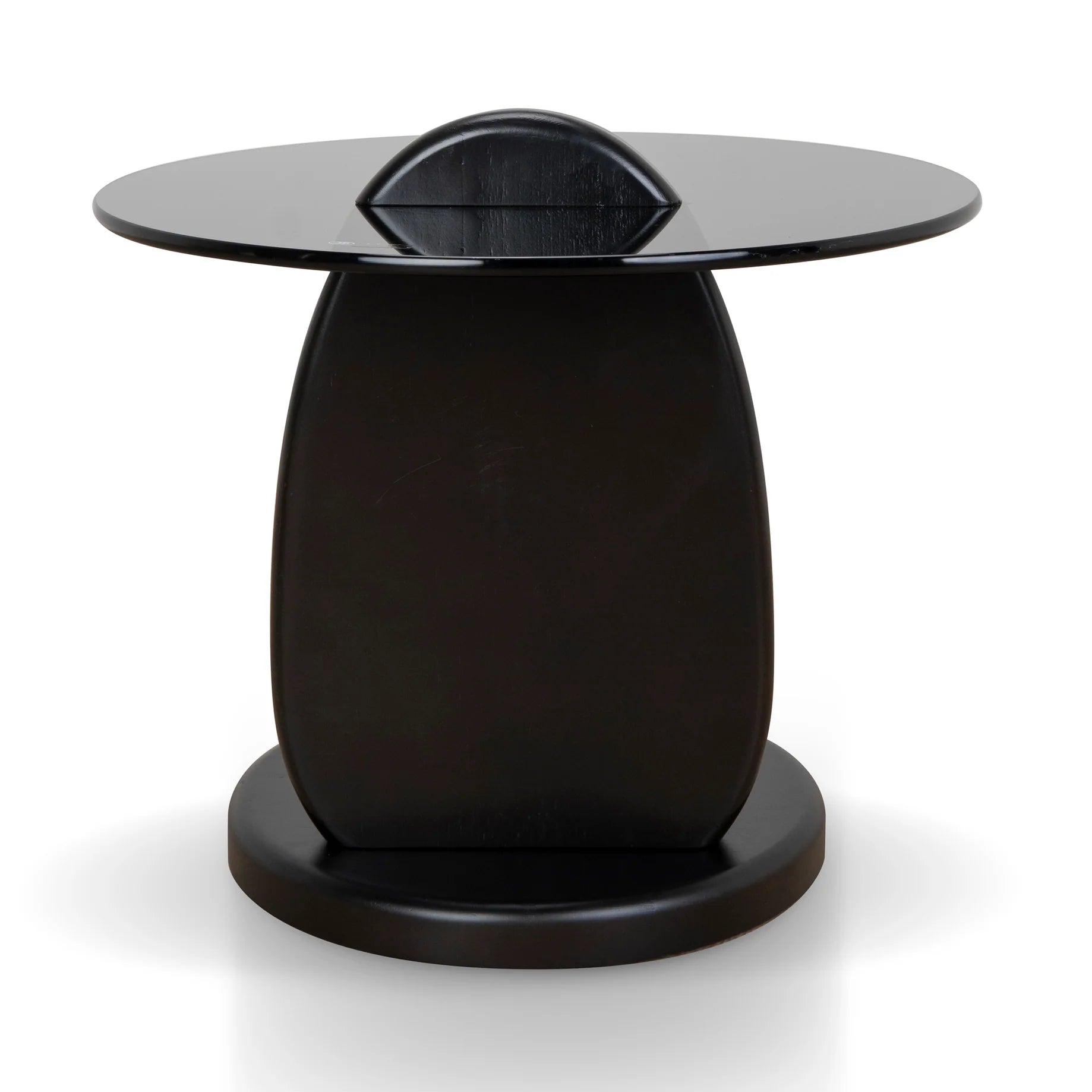 Vardo Round Glass Side Table - Full Black