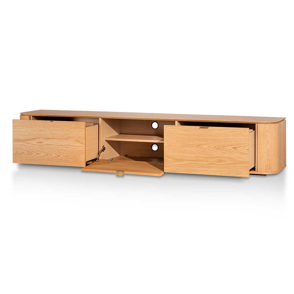 Curve TV Entertainment Unit - Natural Oak