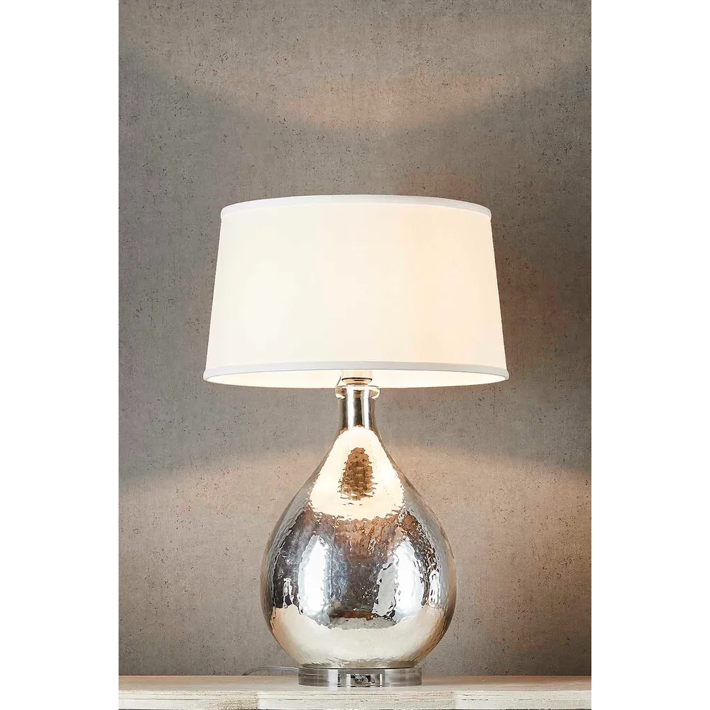 Halifax Table Lamp with Linen Shade - Silver