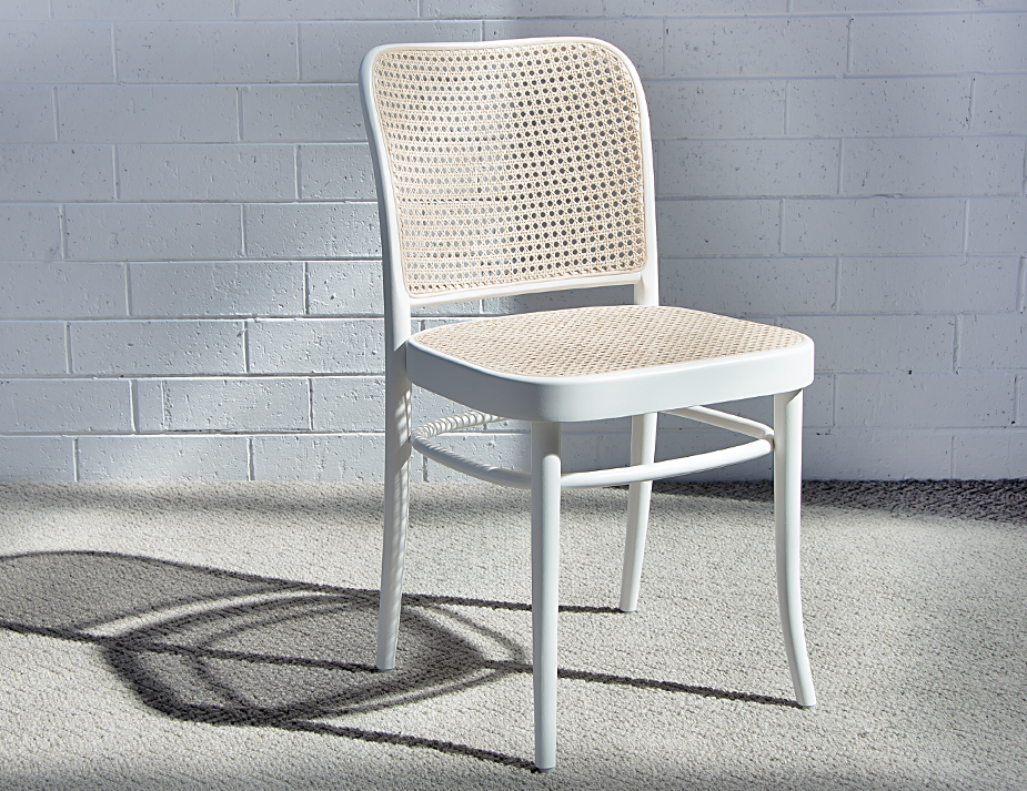 811 Hoffmann Chair - Cane Seat/Cane Backrest (White).