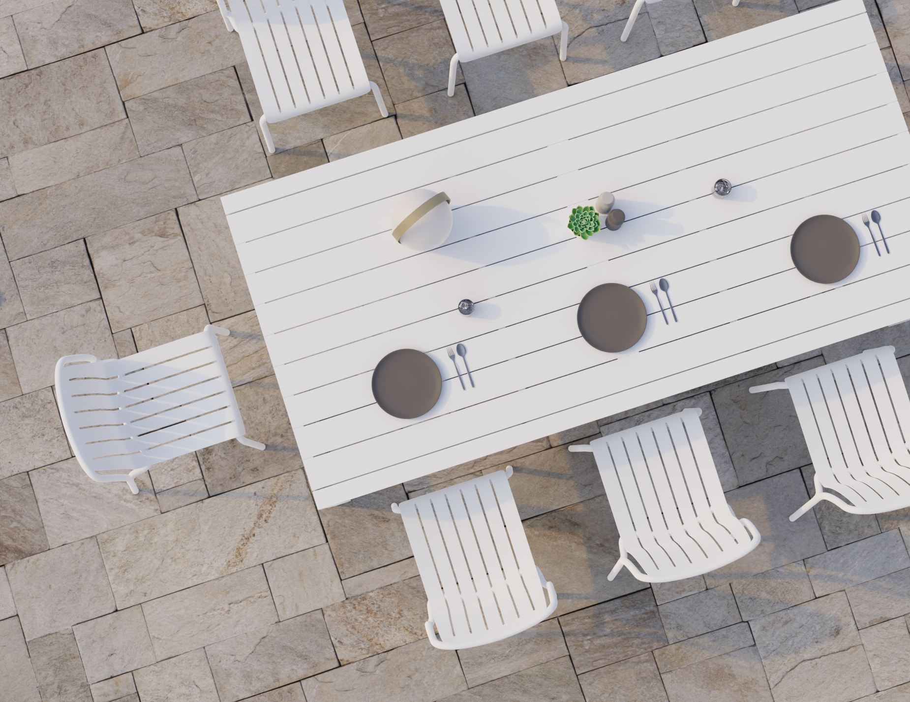 Reflect Outdoor Extendable Dining Table - White