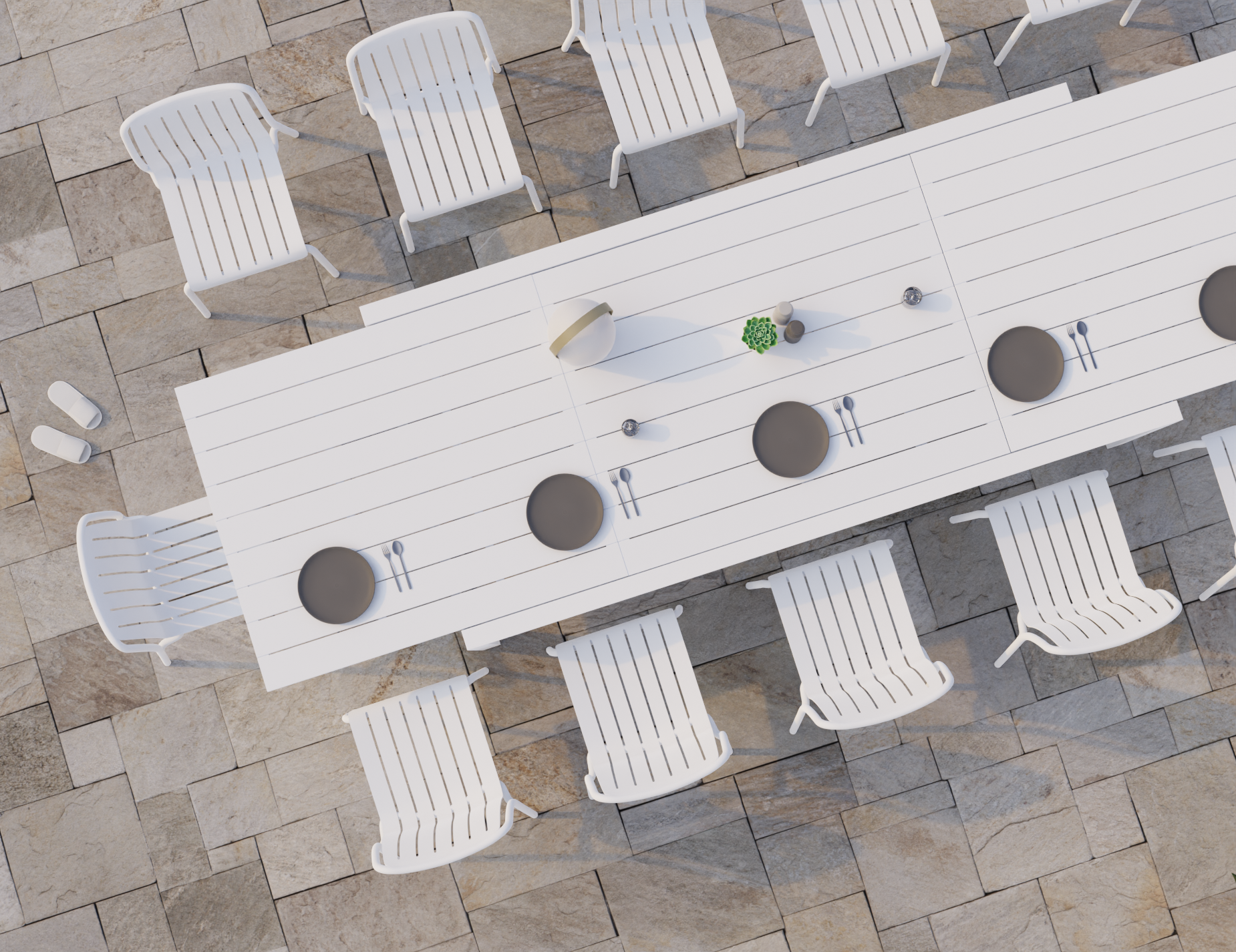 Reflect Outdoor Extendable Dining Table - White