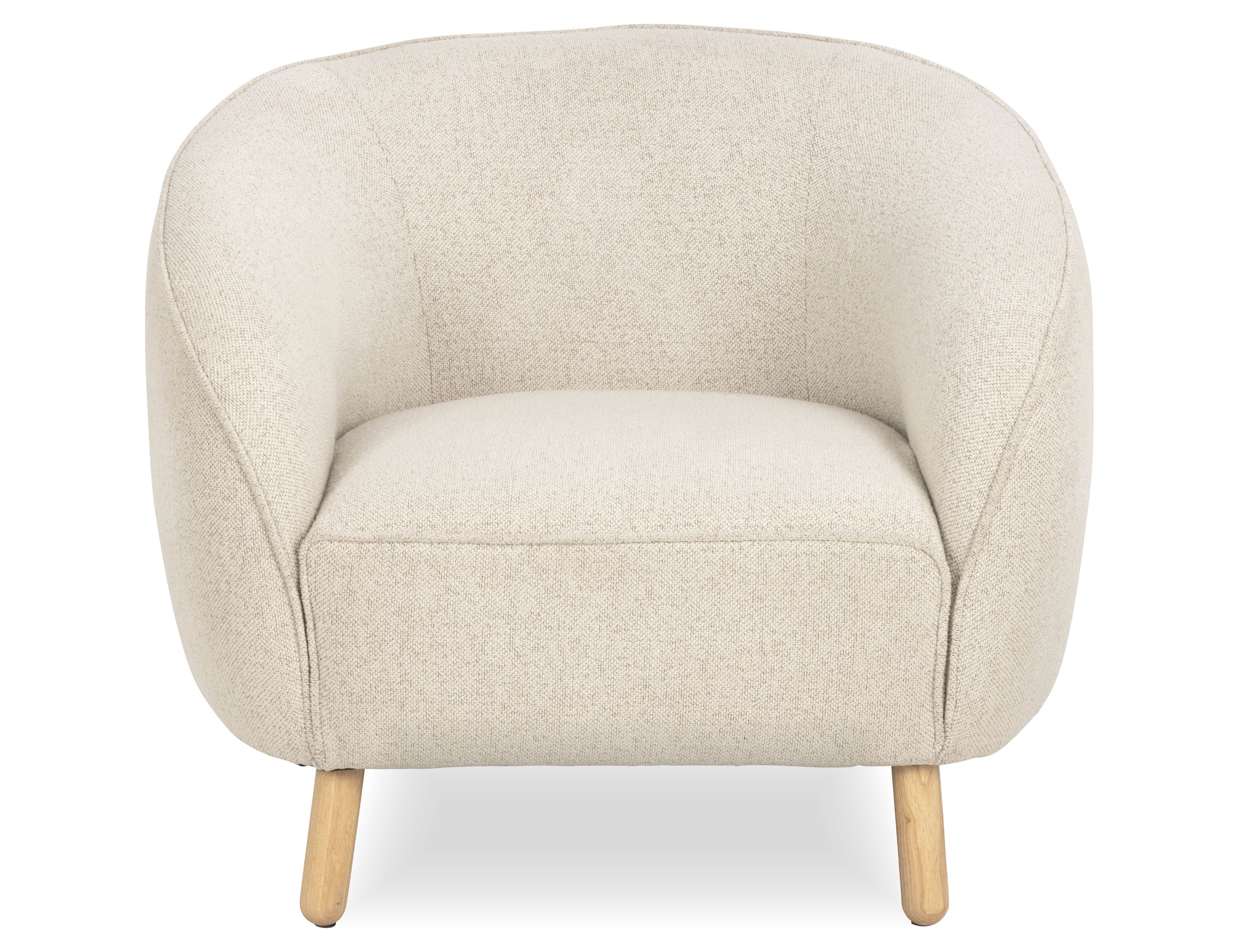 Willow Lounge Chair - Oak - Ivory Cream Fabric