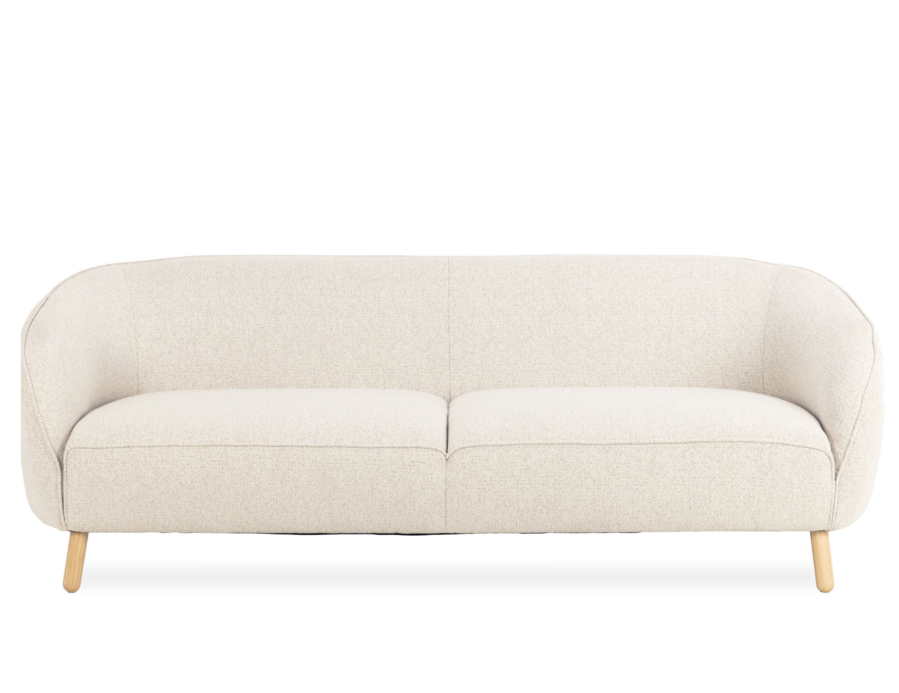 Willow 3 Seat Sofa - Oak - Ivory Cream Fabric