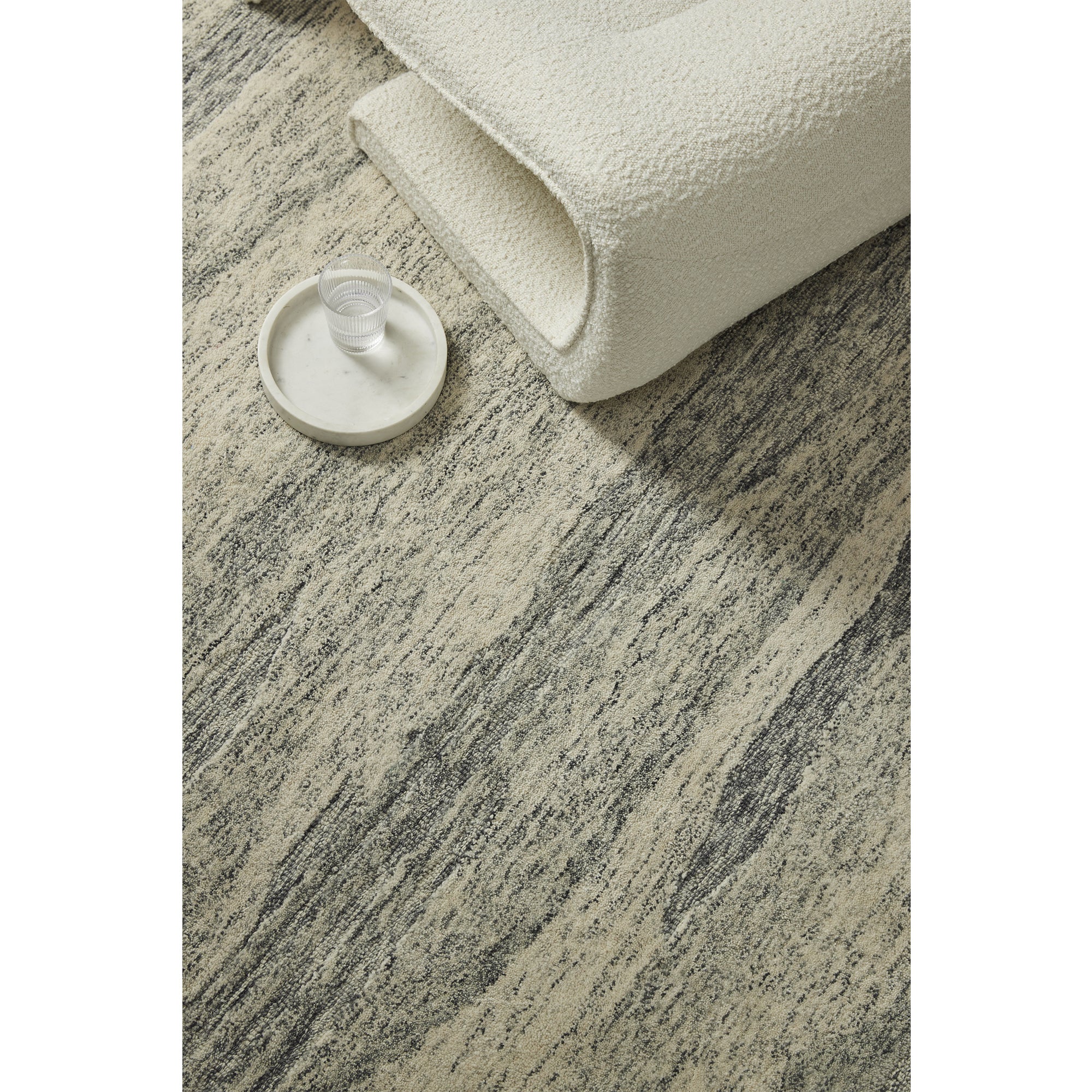 Sorrento Hand Tufted Loop - Cut Pile Woolen Rug - Dark Grey
