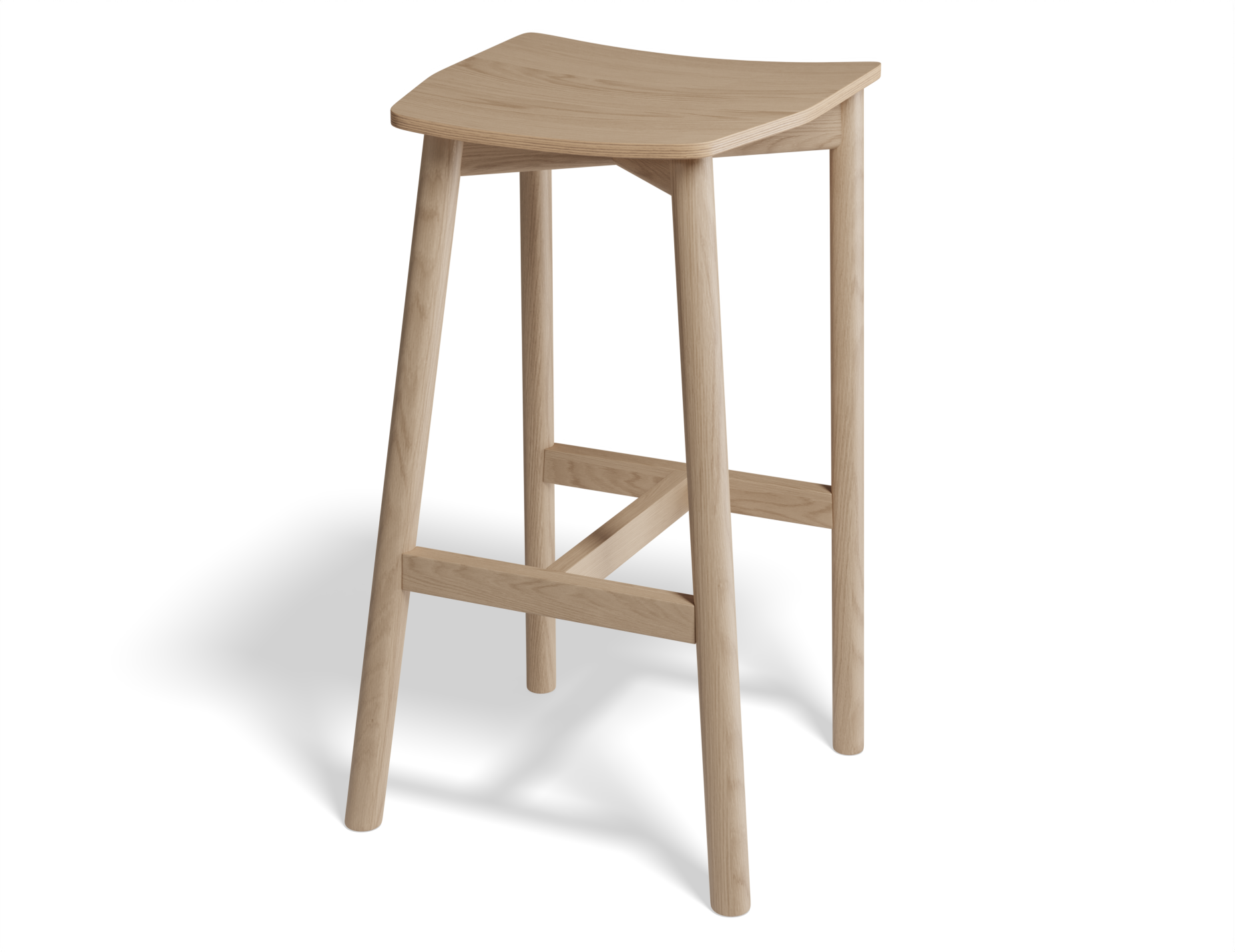 Andi Bar Stool - Backless - Natural Ash