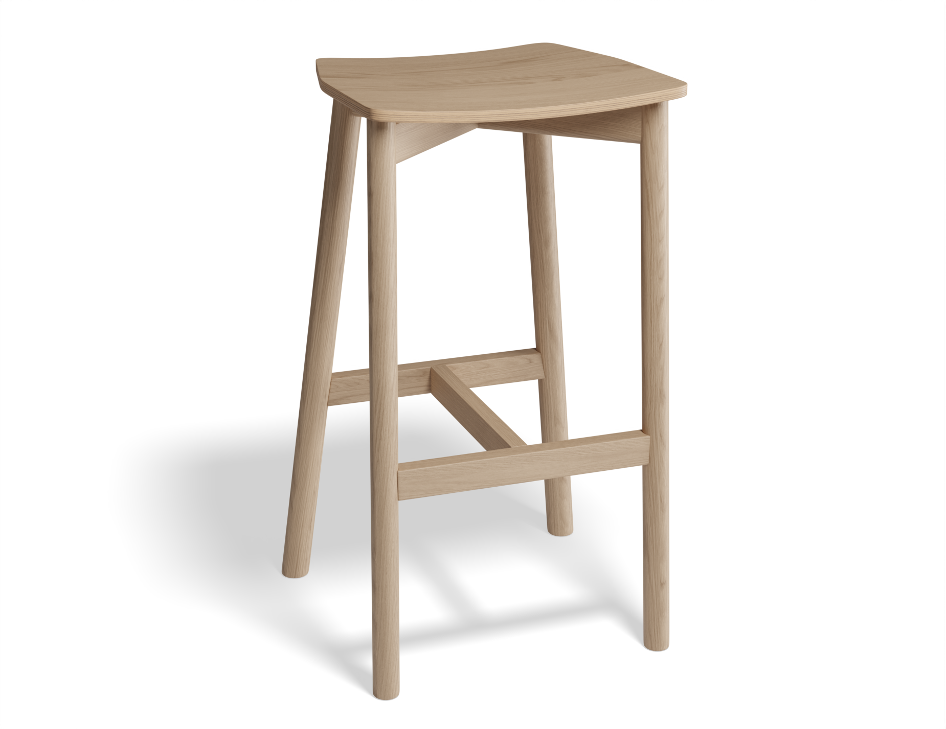 Andi Bar Stool - Backless - Natural Ash