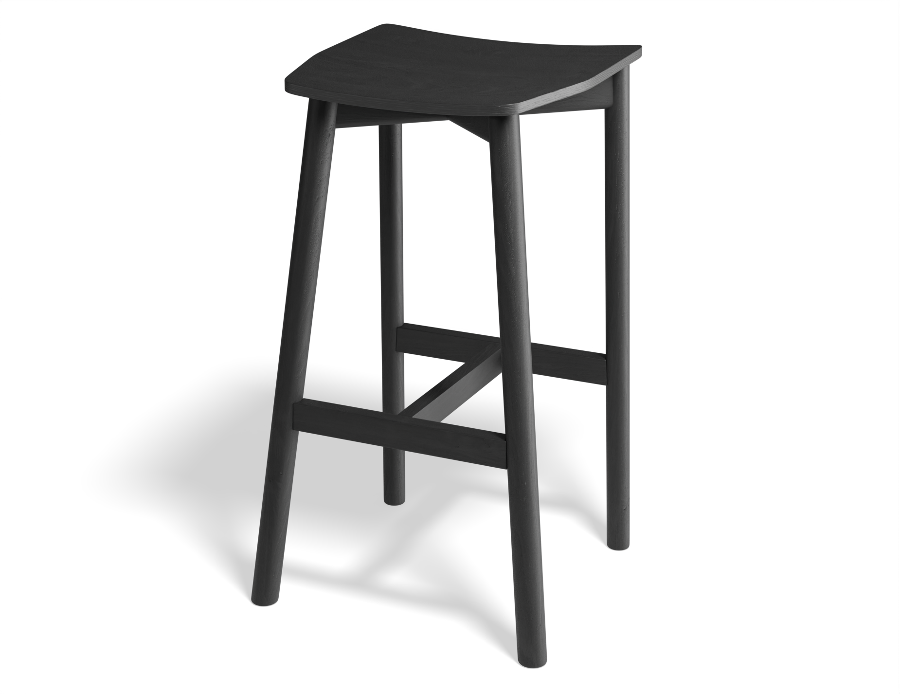 Andi Bar Stool - Backless - Black Stained Ash