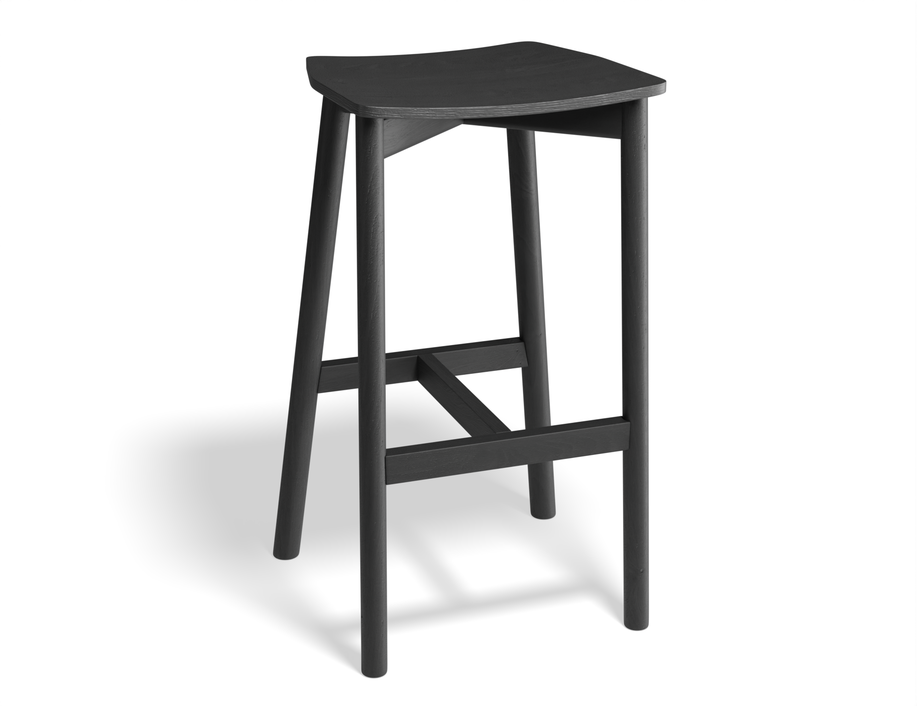 Andi Bar Stool - Backless - Black Stained Ash