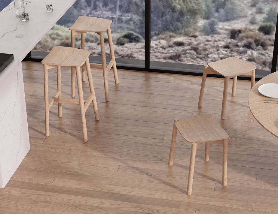 Andi Bar Stool - Backless - Natural Ash