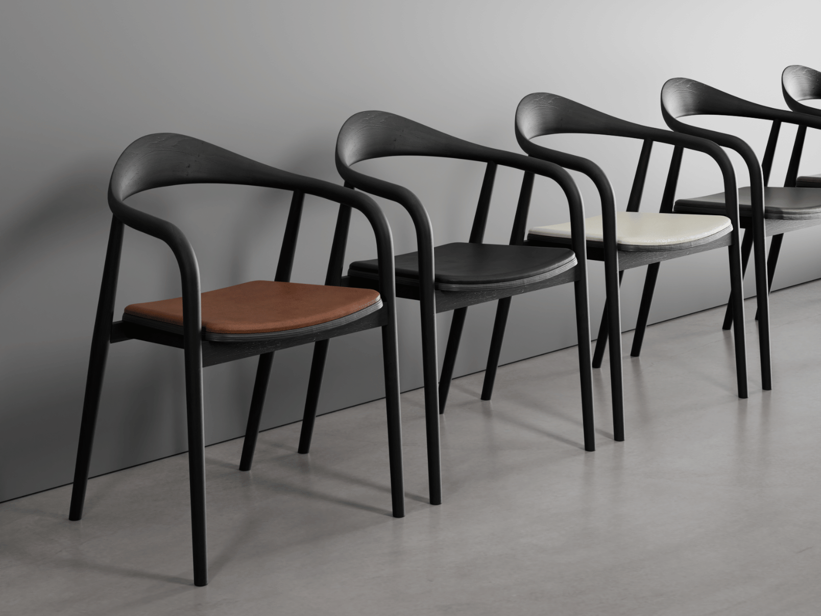 Arki Dining Armchair - Black Ash with Pad