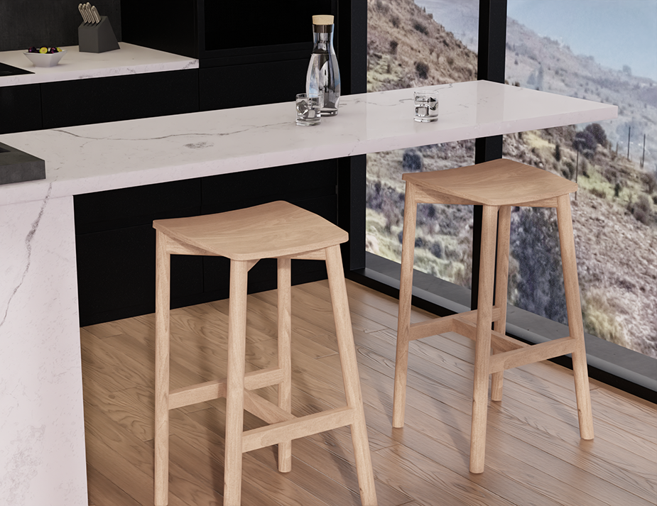 Andi Bar Stool - Backless - Natural Ash