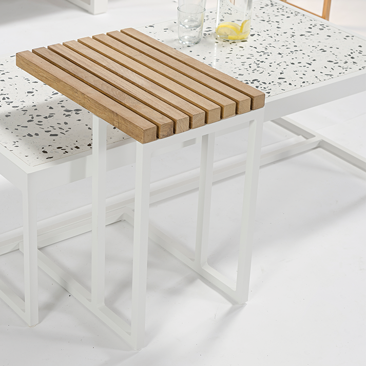 Cube Outdoor Side Table - White