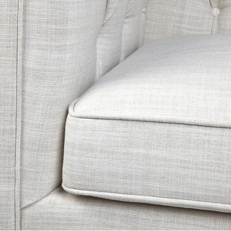 Tuxedo 3 Seater Tufted Sofa (Natural Linen)