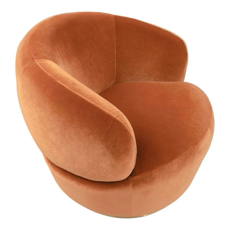 Tubby Swivel ArmChair - Caramel velvet