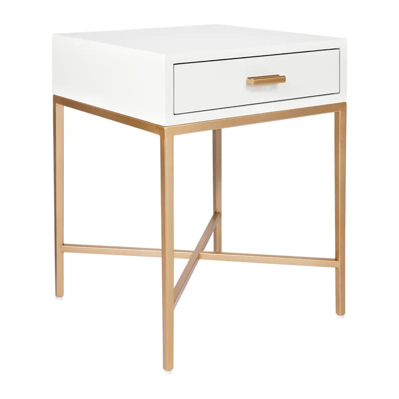 Nessa Bedside Table - Gold