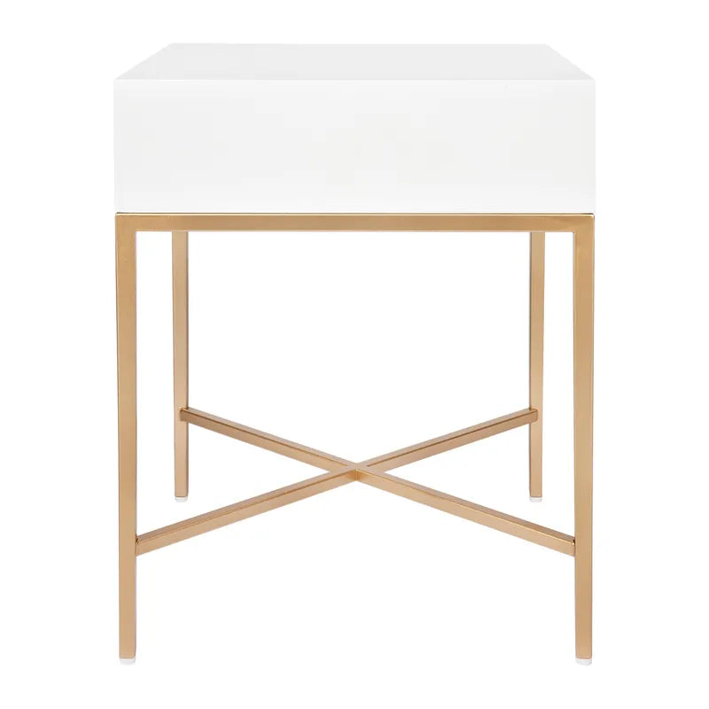 Nessa Bedside Table - Gold