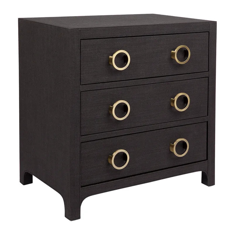 Astley Upholstered Bedside Table - Charcoal