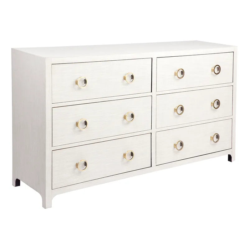 Astley 6 Drawer Upholstered Chest - Natural