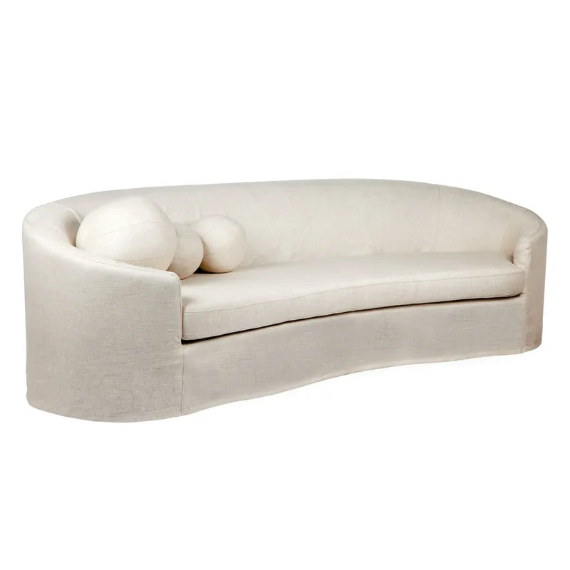 Elle 3 Seater Slip Cover Sofa (Natural Linen)
