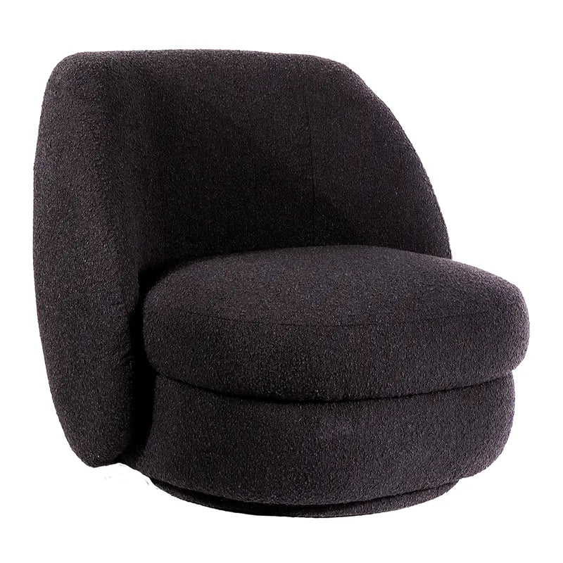 Aurora Swivel Lounge Chair (Black Boucle)