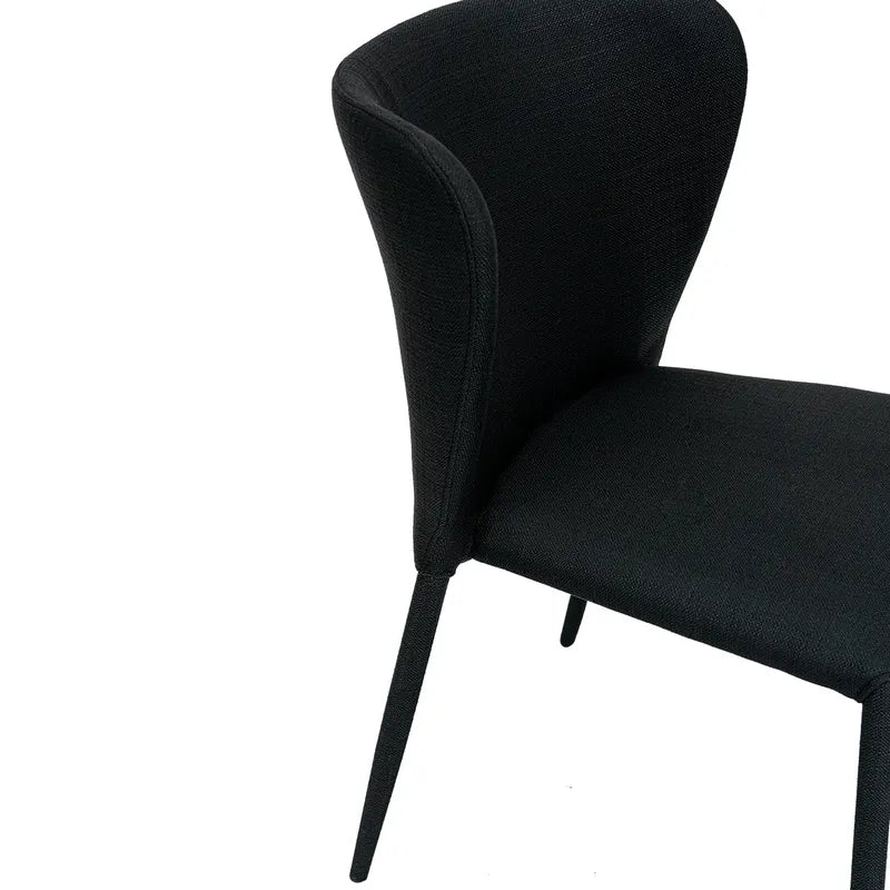 Foley Dining Chair With Metal Legs - Set of 2 - Black