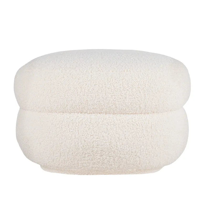 Aurora Foot Stool (Off White Shearling)