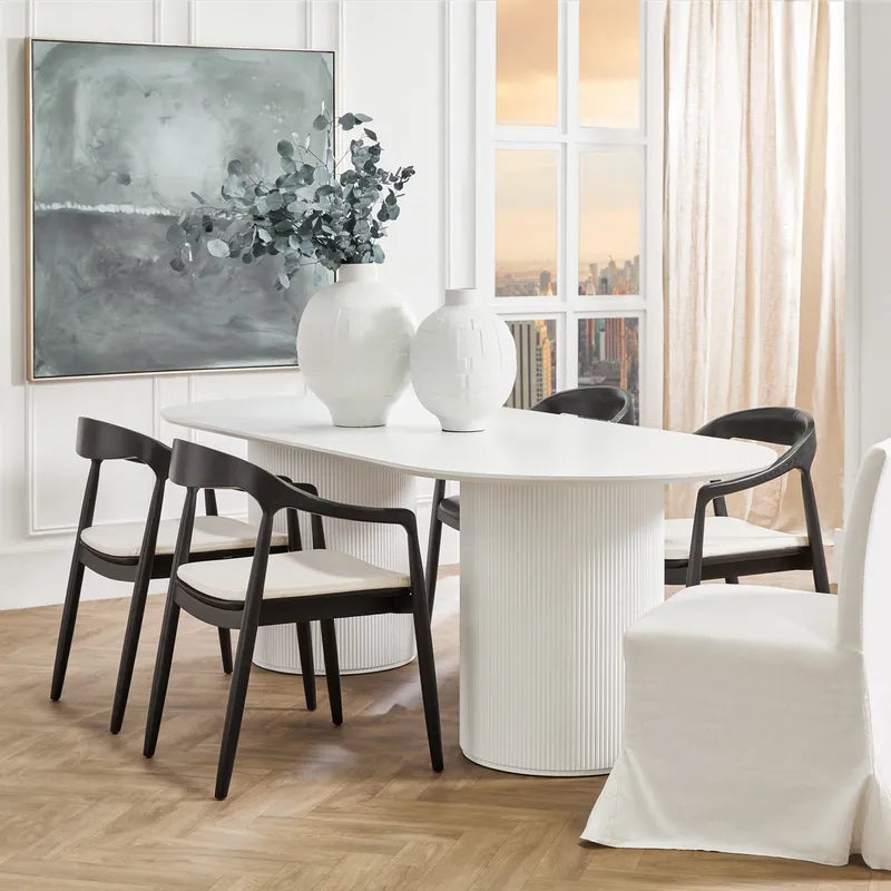 Arlo Oval Dining Table - White