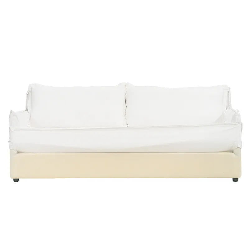 Cove 3 Seater Slip Cover Sofa (White Linen)
