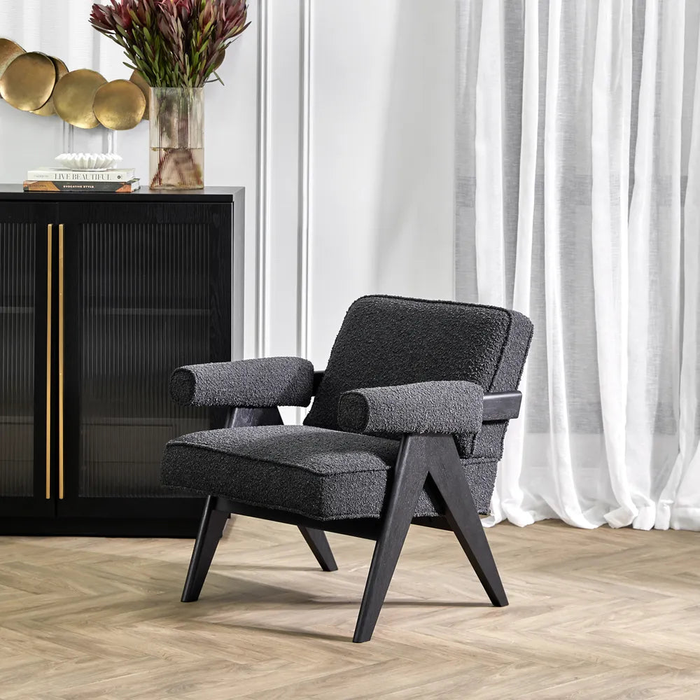 Ambrose Armchair - Black Boucle