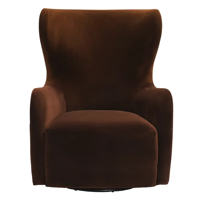 Aaron Swivel Armchair - Dark Chocolate Velvet