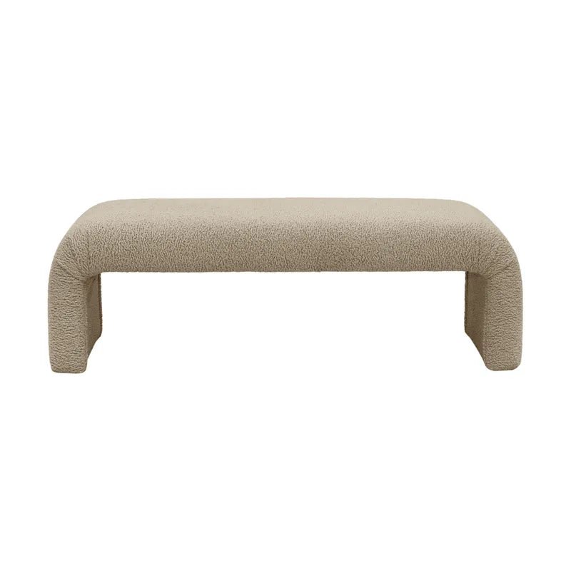 The Curve Bench Ottoman (Latte Shearling)