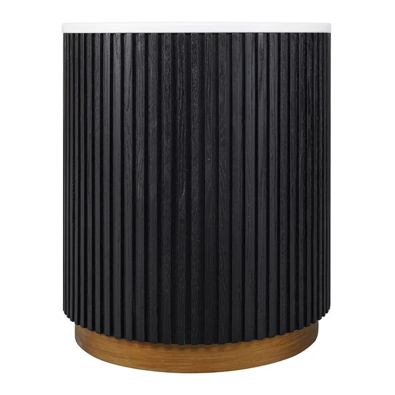 Mason Round Side Table - Black