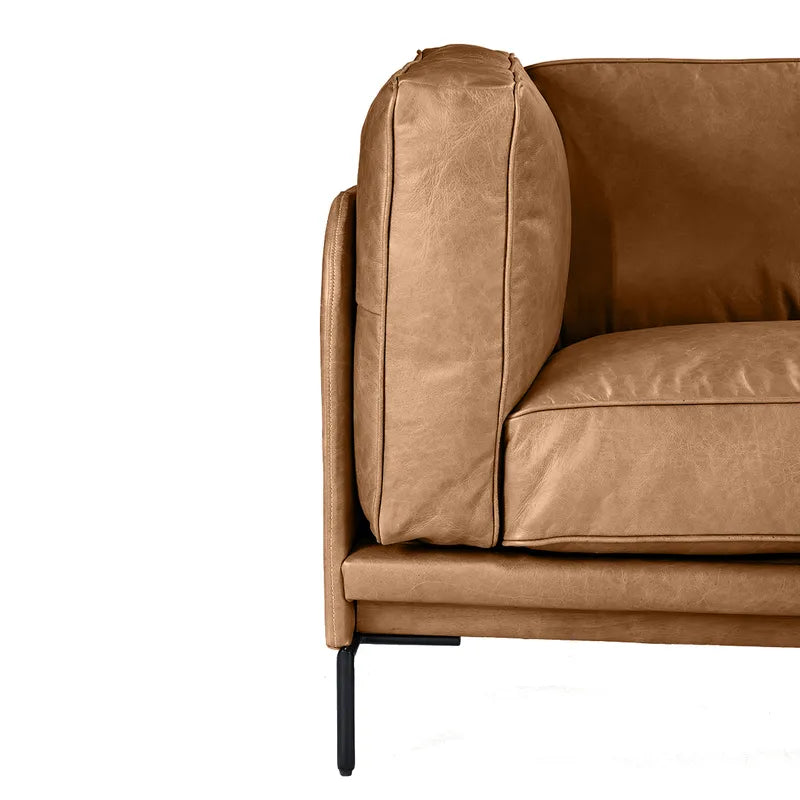 Keaton 2.5 Seater Sofa - Light Brown Leather