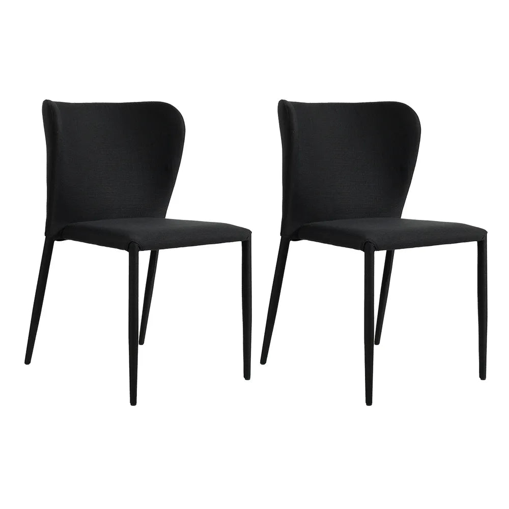 Foley Dining Chair With Fabric Legs - Set of 2 - Black
