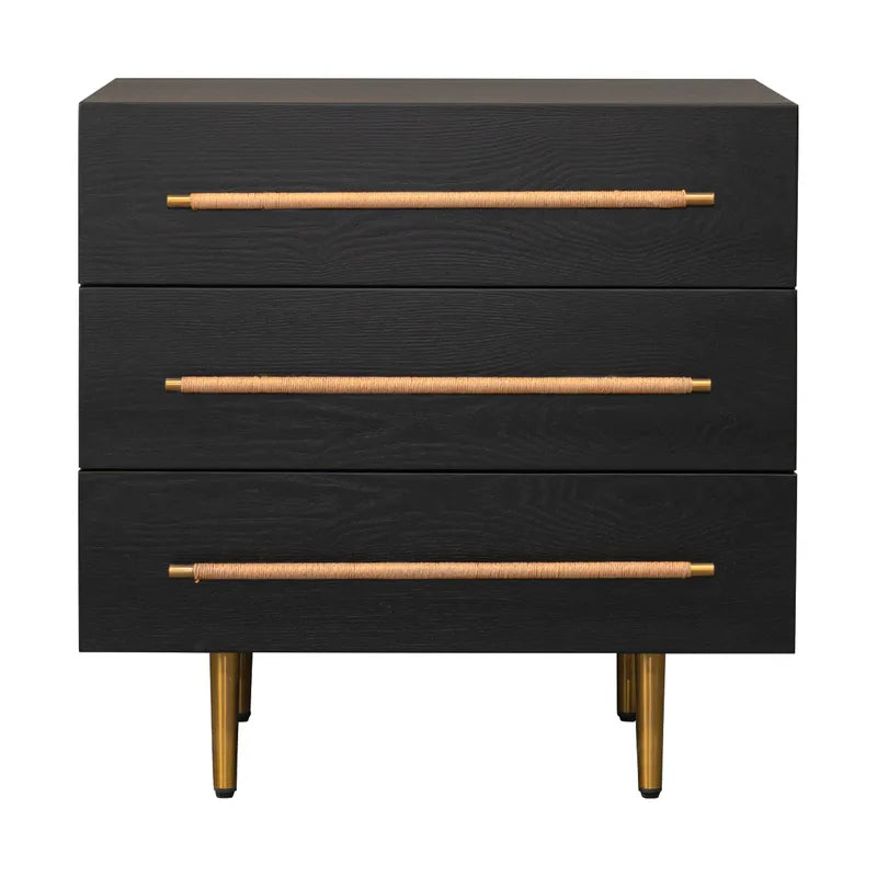 Retreat Oak Bedside Table - Black