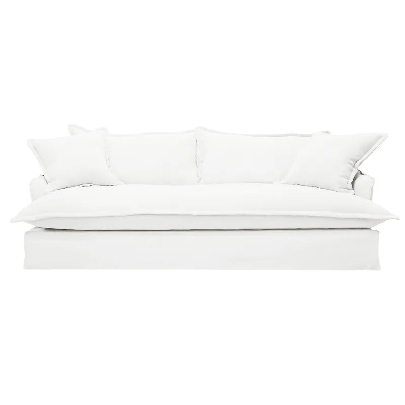 Hayman 3 Seater Slip Cover Sofa - White Linen