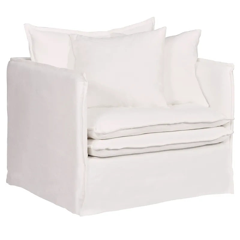 Palm Beach Slip Cover Armchair - White Linen