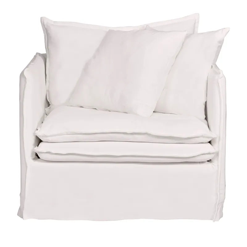 Palm Beach Slip Cover Armchair - White Linen