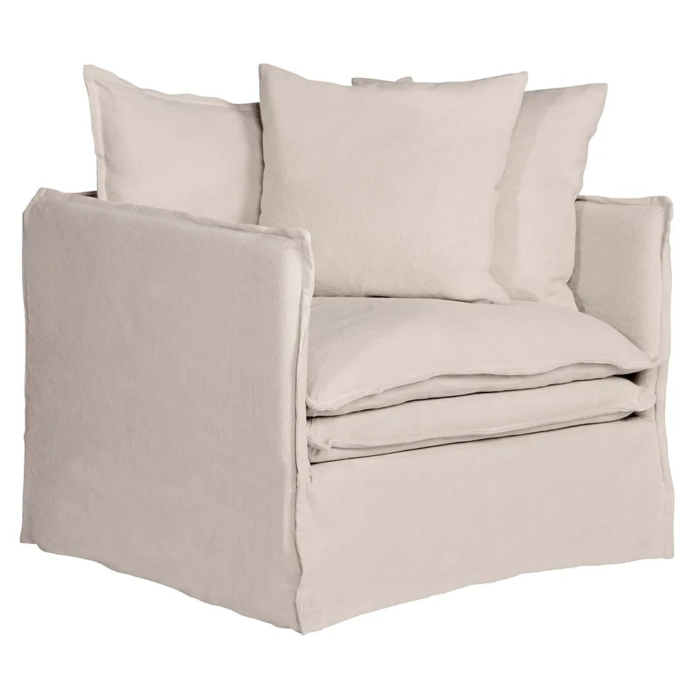 Palm Beach Slip Cover Armchair - Natural Linen