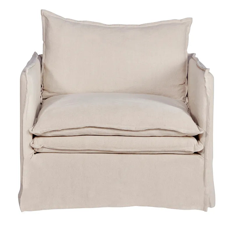 Palm Beach Slip Cover Armchair - Natural Linen