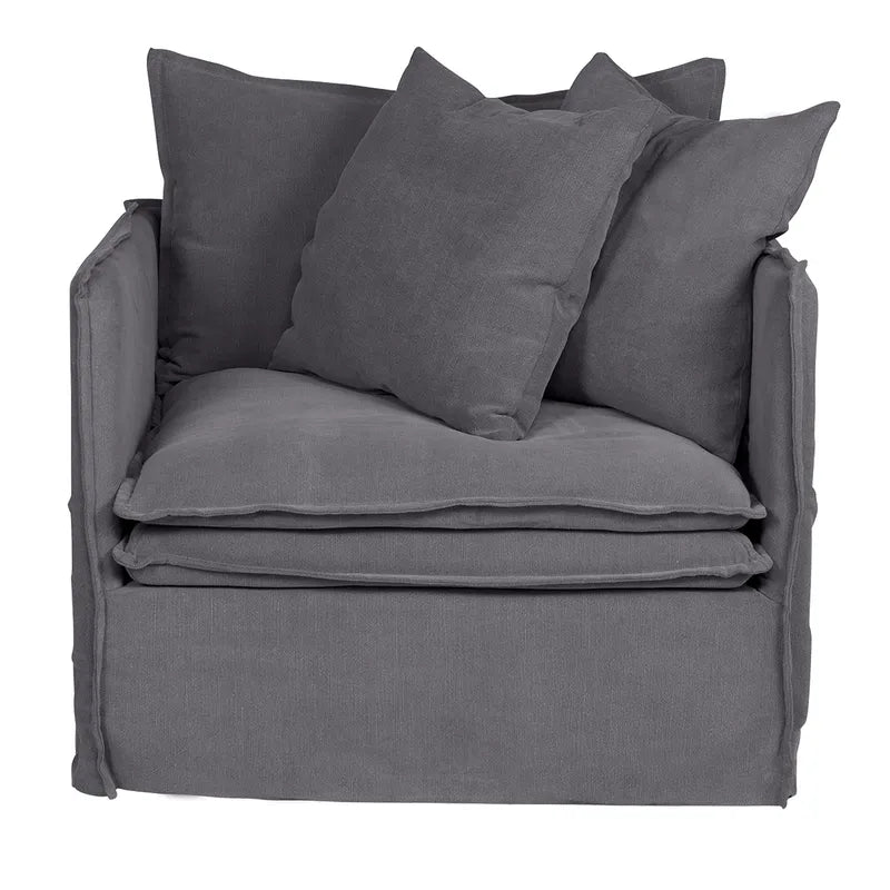 Palm Beach Slip Cover Armchair - Slate Grey Linen