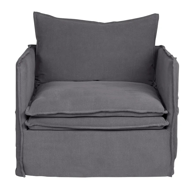 Palm Beach Slip Cover Armchair - Slate Grey Linen