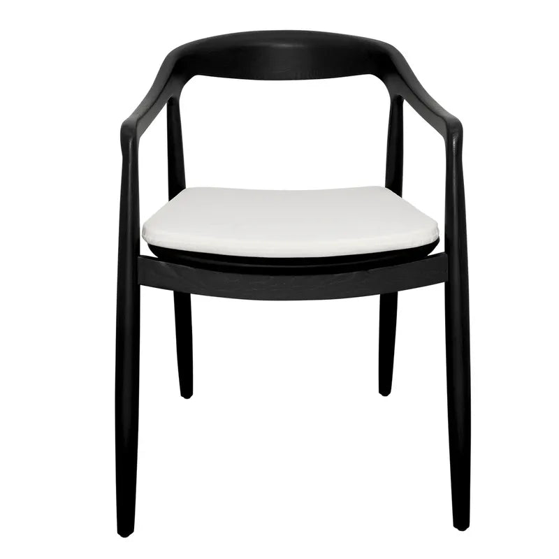 Astrid Ashwood Dining Chair - Black / White Linen - Set of 2