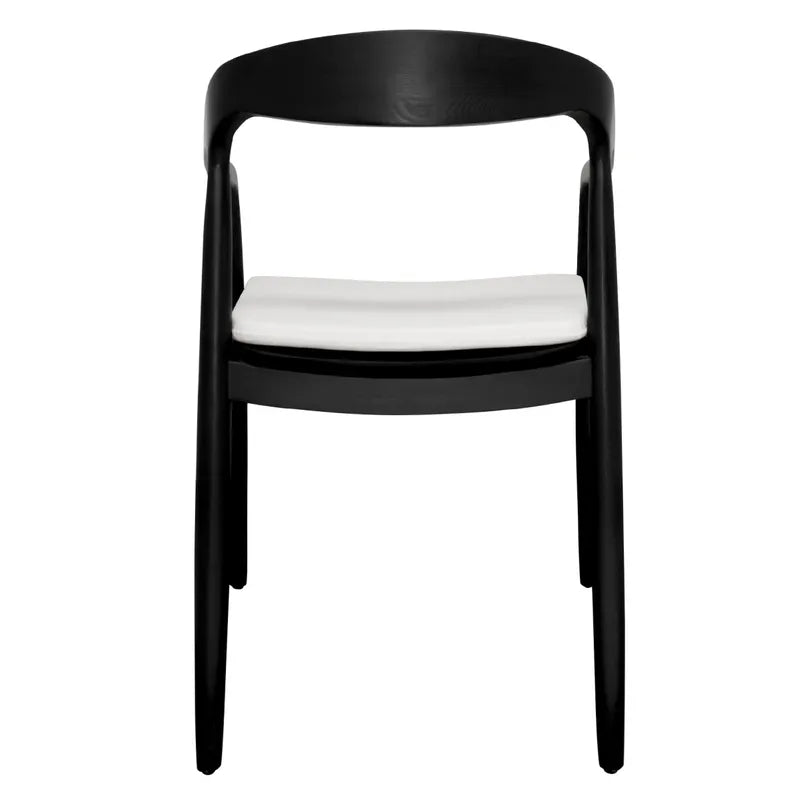 Astrid Ashwood Dining Chair - Black / White Linen - Set of 2