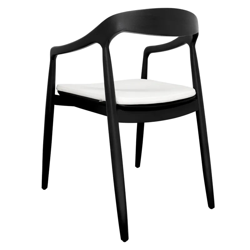 Astrid Ashwood Dining Chair - Black / White Linen - Set of 2